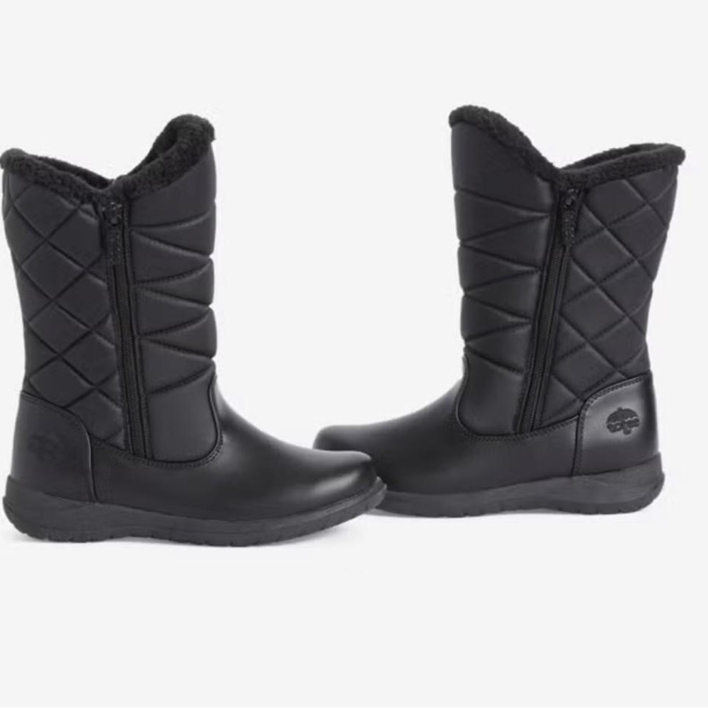 Totes Black Quilted Ankle Booties